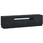 vidaXL LED tv-meubel Zwart Bewerkt hout