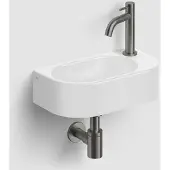Clou Inbe 7 fonteinset wit mat rechts geborsteld gunmetal PVD