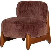 Woood Runi Fauteuil - Hout/Velvet - Paars/Bruin - 69x64x72