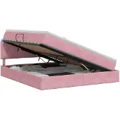 vidaXL LED-bed met matras, roze, 160 x 200 cm, fluweel