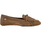 Pepe Jeans Dames Leren Noa Fringes mocassins bruin (40), Plat, Suède, Geen, Casual PLS100021