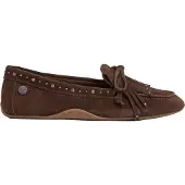 Pepe Jeans Dames Leren Noa Fringes mocassins donkerbruin (39), Plat, Suède, Geen, Casual PLS100021