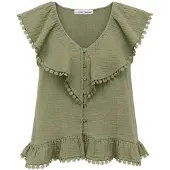 MixRay Katoenen V-hals Mouwloze Blouse
