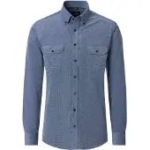 Casa Moda Casual Fit ribfluwelen overhemd blauw, Effen