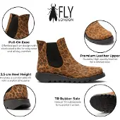 Fly london Dames Leopard Tan Chelsea Suède Leer Enkellaarzen - SALV195