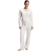 BOSS Katoenen pyjamabroek met logo voor dames (Wit)