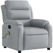 vidaXL Massagestoel met lichtgrijze stof