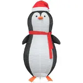 vidaXL Sneeuw Pinguïn Figuur met 600 LED Warmwit 78 x 178 cm Stof