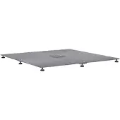vidaXL Parasolvoet 52 kg Donker grijze houtlook Staal Vierkant