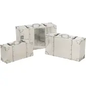 J-Line Glanzende dozen - MDF - zilver - set van 3
