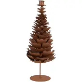 Clayre & Eef Kandelaar Kerstboom Bruin Metaal