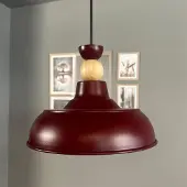Bamyum Veluna hanglamp, industriële Modern stijl, Ø26 cm, bordeaux metalen lamp
