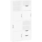 vidaXL Bijzetkastjes, 4 stuks, ODDA, wit, 40x24x79 cm, massief grenenhout
