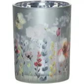 Mars & More Theelichthouder Border bloemen vlinder medium 12cm