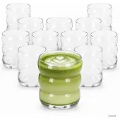 MamboCat Set van 12 MATCHA-drinkglazen van 360 ml met golvend ontwerp – 3000490