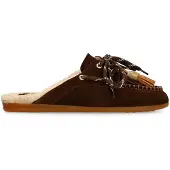 Manfield Donkerbruine suède instap loafertjes | Maat 42