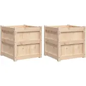 vidaXL Plantenbakken 2 st cm massief grenenhout