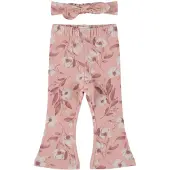 Dirkje Meisjes Flared Broek + Haarband - Misty rose