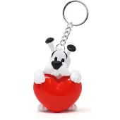 Plastoy Idefix sleutelhanger met rood hart - 6 cm