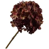 Silk-ka Kunstbloem-Zijden Bloem Hortensia Steel Rood-Bruin 70 cm