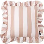 NOVÉE Sierkussen ruffles stripe beige/creme | 45x45 cm | katoen/polyester