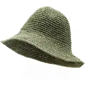 Ancient Wisdom Nomad Sari Floppy Straw Sun Hat - Moss Green