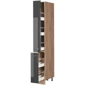 Vicco Apotheekkast Fame-Line Antraciet Hoogglans/Goudkleurig Eiken 20 cm, Model 61659
