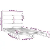 vidaXL Bedframe massief grenenhout 90x190 cm
