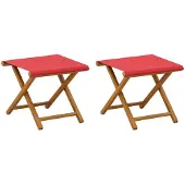 vidaXL Ligstoel 2 pcs massief eucalyptushout Rood