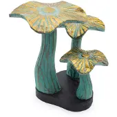 AW Gifts Small Golden Mushroom Art - 20cm - Greenwash