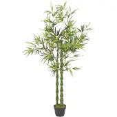 vidaXL Kunstplant met pot bamboe 160 cm groen