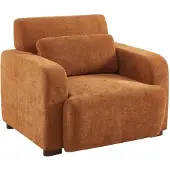 Sweeek Stoffen fauteuil met rubberhouten poten 1 zitplaats Roestkleur