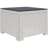 vidaXL Eén-zits Tuin Sofa met Kussen Rieten Look PP Wit