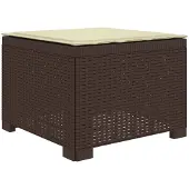 vidaXL Eén-zits Tuin Sofa met Kussen Rieten Look PP Bruin