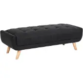 Beliani HABO - Ottomaan - Zwart - Polyester