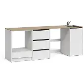 Vicco Keukenonderkast Viktor Wit/Artisanaal eiken met wastafel en kraan, Model 63448