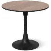 Vicco Eettafel Carl, Walnoot/Zwart, 80 x 80 cm