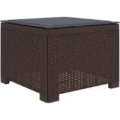 vidaXL Eén-zits Tuin Sofa met Kussen Rieten Look PP Bruin
