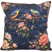 NOVÉE Sierkussen midnight blossom birds #2 | 45x45 cm | katoen/polyester