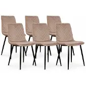 DS4U - Gaby eetkamerstoel - Set van 6 - Champagne - Velvet
