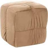 Beliani TURLEY - Poef - Taupe - Fluweel