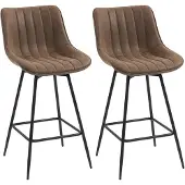 HOMCOM -Barstool-PU-47 x 54,5 x 97,5 cm-Bruin