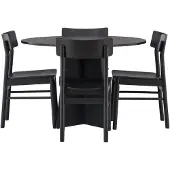 Ebuy24 Bootcut eethoek eettafel zwart 4 stoelen zwart.