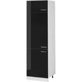 Vicco Hoge kast R-Line, Zwart hoogglans/Wit, 60 cm
