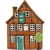 Clayre & Eef Waxinelichthouder Huis Bruin Keramiek