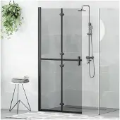 vidaXL Inloopdouche wand Zwart 90 x 6.5 x 190 cm