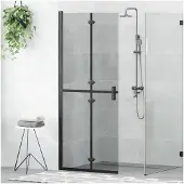 vidaXL Inloopdouche wand Zwart 80 x 6,5 x 190 cm