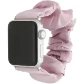123Watches bandje Savara - scrunchie - nylon - roze - 38 · 40 · 41 & 42 mm · M/L - Geschikt voor Apple Watch series 1/2/3/4/5/6/7/8/9/10/11/12/SE/SE2/SE3