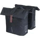 Basil City - Dubbele fietstas MIK - 28-32 Liter - Waterafstotend - Reflectiedetails - Zwart