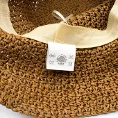 Ancient Wisdom Nomad Sari Floppy Straw Sun Hat - Natural Coffee
